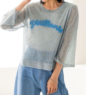 BELLUNA（ベルーナ）の「サガラ刺しゅうシアーニットプルオーバー（ニット・セーター）」｜ライトグレー