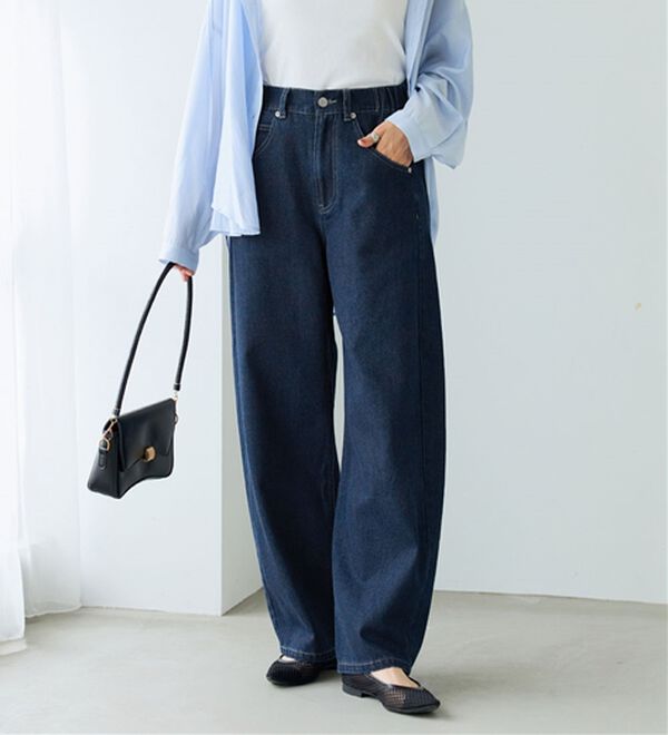 BELLUNA（ベルーナ）の「オシャレに見えるカーブデニムパンツ（ワイドパンツ・ガウチョ）」｜詳細画像