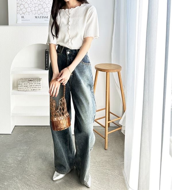 GeeRA（ジーラ）の「前後２ＷＡＹ配色メロー５分袖カットソー（カットソー）」｜詳細画像