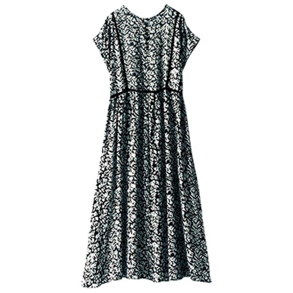 BELLUNA（ベルーナ）の「レース切替ボタニカルリゾート柄ワンピース（その他ワンピース）」｜詳細画像