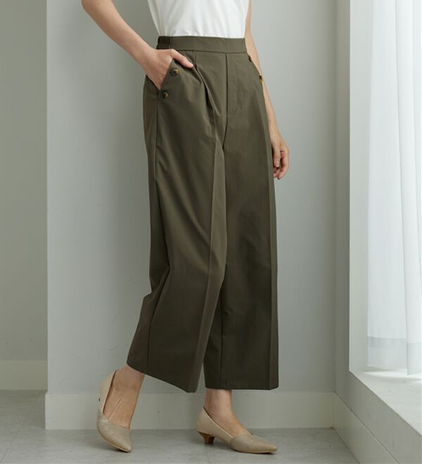 BELLUNA（ベルーナ）の「【ヨコストレッチ・紫外線カット・選べる2丈】サラもちライト快適ワイドパンツ（ワイドパンツ・ガウチョ）」｜詳細画像
