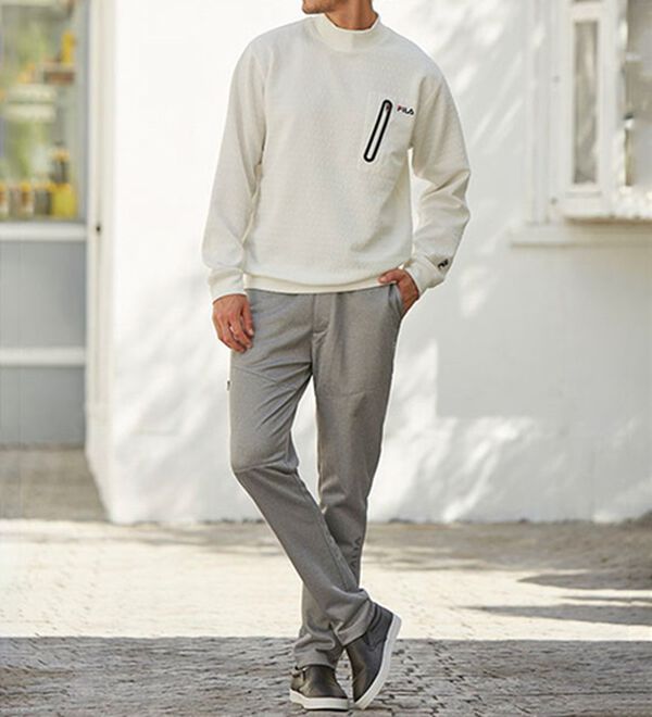 「＜フィラ＞ふくれジャカードハイネックトレーナー（メンズトレーナー）」｜詳細画像