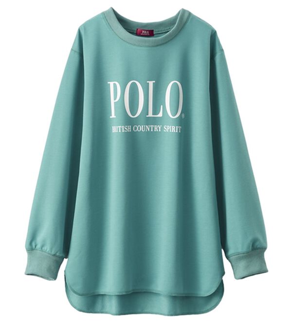 BELLUNA（ベルーナ）の「【ＰＯＬＯ　ＢＣＳ】ミニ裏毛素材デザイントップス（カットソー）」｜ブルーグリーン