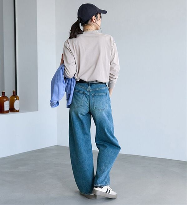 BELLUNA（ベルーナ）の「【汗ジミ対策◎】＜エアリーアイスコットン＞オーバーサイズＴシャツ【選べる袖丈】（カットソー）」｜詳細画像