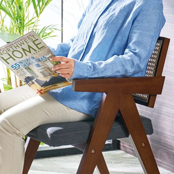 「ゆったり腰をかけられるラタン調チェア（椅子・チェア・スツール）」｜詳細画像