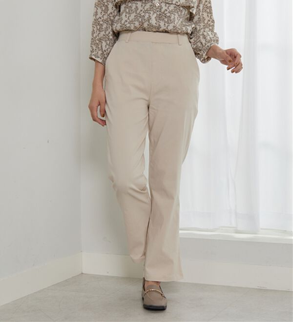 BELLUNA（ベルーナ）の「綿タッチハイパー美脚フレアーパンツ（フルレングスパンツ）」｜詳細画像