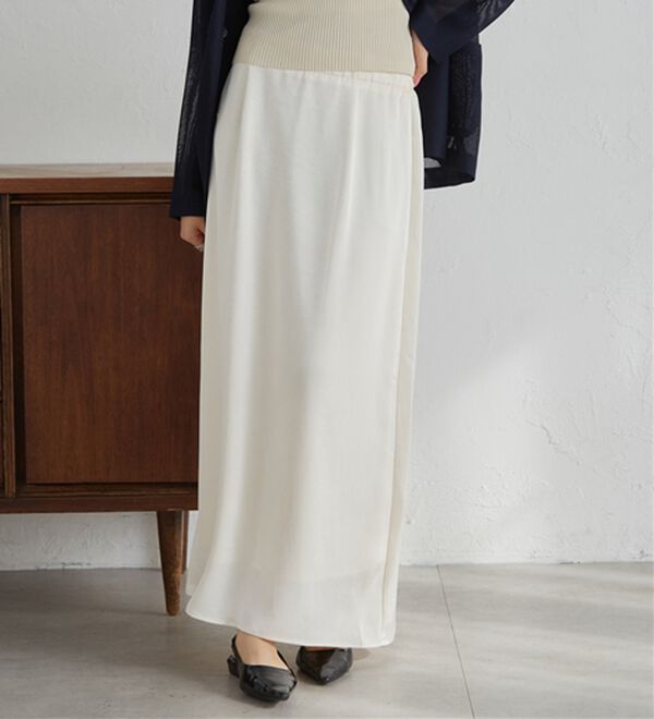RANAN（ラナン）の「エンボスサテンナロースカート（ロングスカート）」｜詳細画像