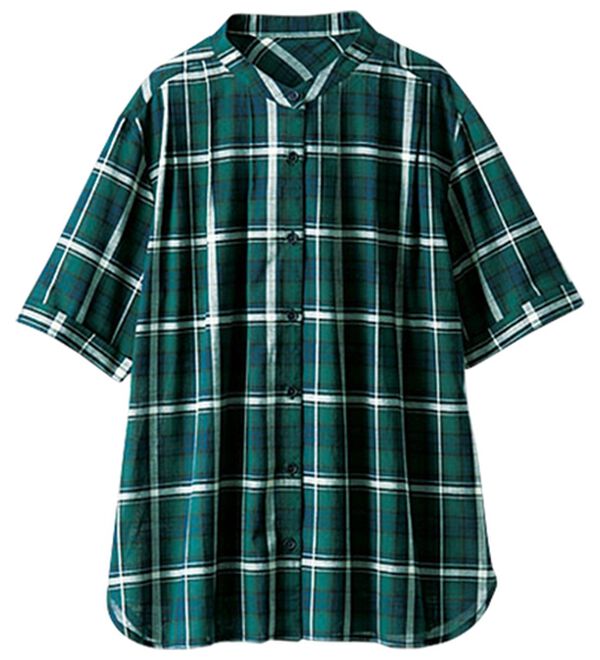 BELLUNA（ベルーナ）の「綿１００％バンドカラーシャツブラウス（ブラウス）」｜詳細画像