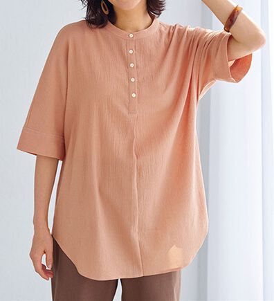 BELLUNA（ベルーナ）の「綿１００％ワッシャー素材ゆったりドルマンブラウス（ブラウス）」