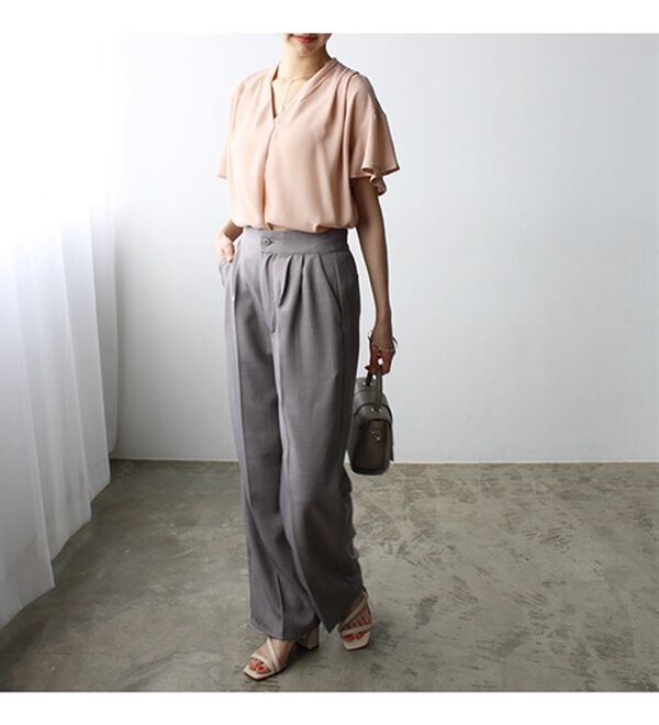 GeeRA（ジーラ）の「サラサラ涼しい！着やせも叶うフレアー袖ブラウス（ブラウス）」｜詳細画像