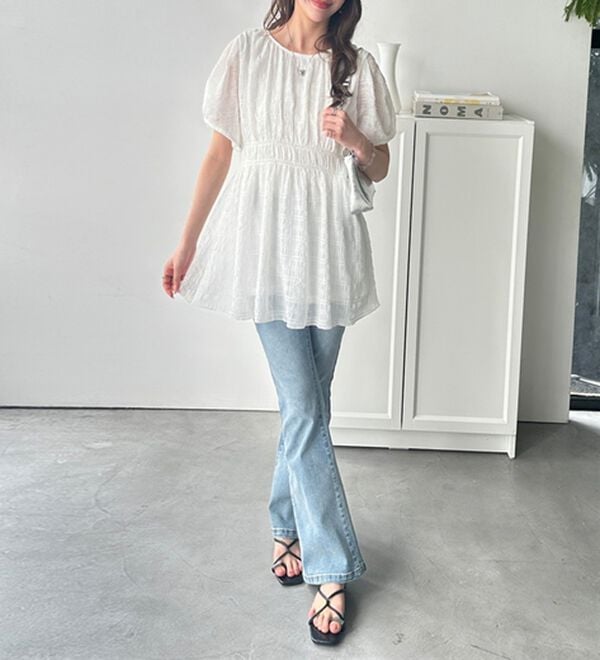 GeeRA（ジーラ）の「前後２ＷＡＹシャーリングチュニック（ブラウス）」｜詳細画像