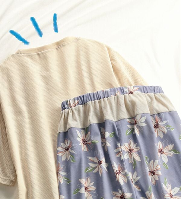 LAVIENNE（ラヴィエンヌ）の「【寝苦しさにさよなら】風がス～っと肌さら！涼しいメッシュ使いパジャマ（パジャマ・ルームウェア）」｜詳細画像