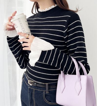 GeeRA（ジーラ）の「プリーツ付ハイネックリブニットトップス（ニット・セーター）」