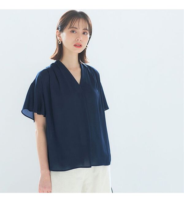 GeeRA（ジーラ）の「サラサラ涼しい！着やせも叶うフレアー袖ブラウス（ブラウス）」｜詳細画像