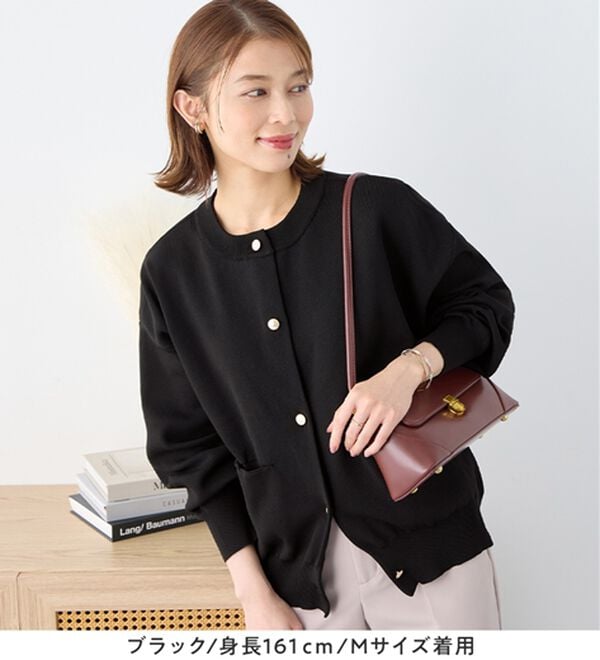 Viola e Viola（ヴィオラ エ ヴィオラ）の「むぎゅっと質感ゴールドボタンニットカーデ（ニットカーディガン）」｜詳細画像