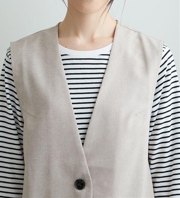 BELLUNA（ベルーナ）の「ノーカラーデザインジレ（ベスト）」｜詳細画像