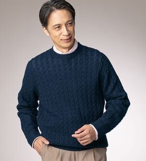「＜ゴールデンベア＞ケーブルニットプルオーバー（メンズニット・セーター）」｜詳細画像