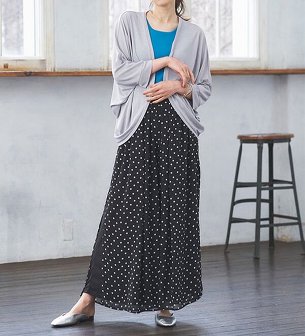 RANAN（ラナン）の「ひんやり！サイドスリットシフォンパンツ（フルレングスパンツ）」｜詳細画像