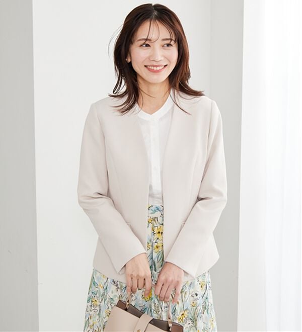 BELLUNA（ベルーナ）の「＜Ｃ／Ｓ＞ノーカラージャケット（ノーカラージャケット）」｜詳細画像