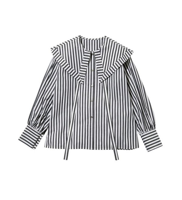 GeeRA（ジーラ）の「ケープ衿シャツブラウス（ブラウス）」｜詳細画像