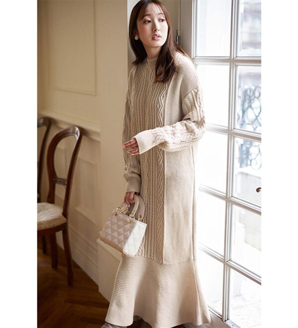 knuthmarf パターンニットマーメイドワンピース Knuth Marf パターンニットマーメイドワンピース