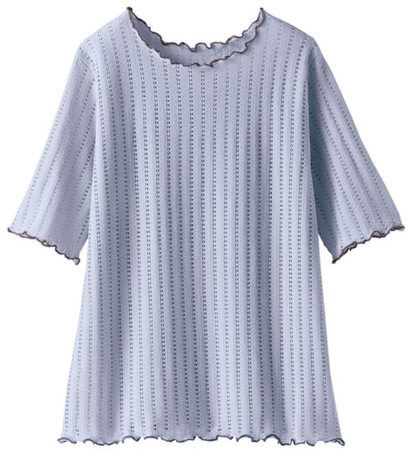 BELLUNA（ベルーナ）の「透かし編レース配色メロープルオーバー（カットソー）」｜詳細画像