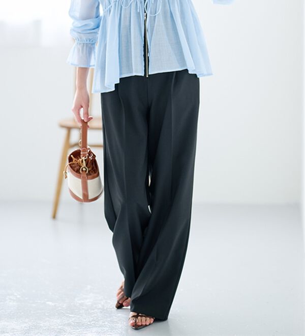 RANAN（ラナン）の「ハイウエストジップワイドパンツ（ワイドパンツ・ガウチョ）」｜詳細画像