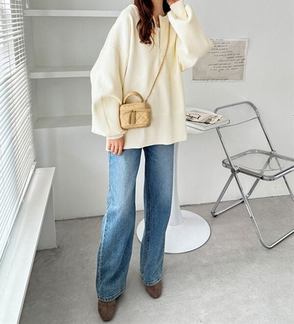 GeeRA（ジーラ）の「ハーフジップニットプルオーバー（ニット・セーター）」｜詳細画像