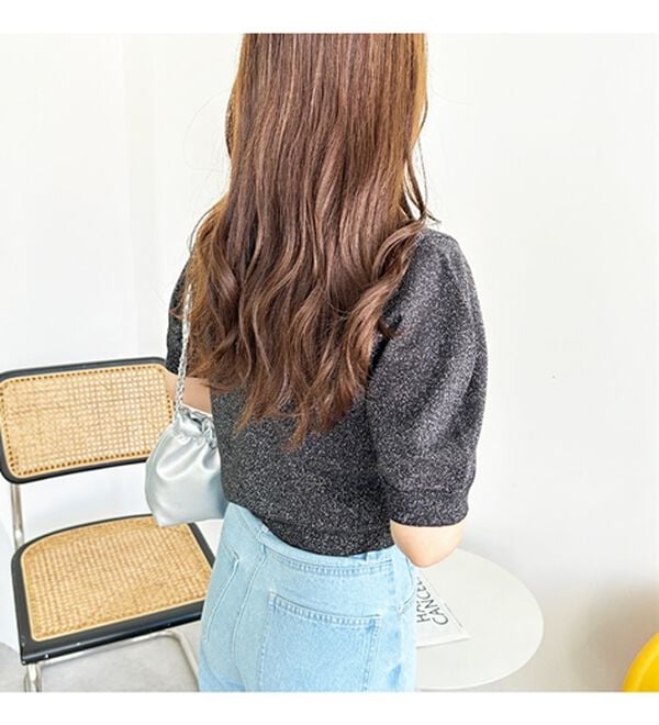 GeeRA（ジーラ）の「ラメパフスリーブニット（ニット・セーター）」｜詳細画像