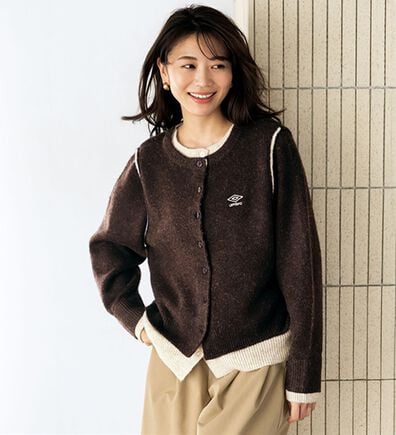 BELLUNA（ベルーナ）の「【ＵＭＢＲＯ】重ね着風レイヤードカーディガン（ニットカーディガン）」