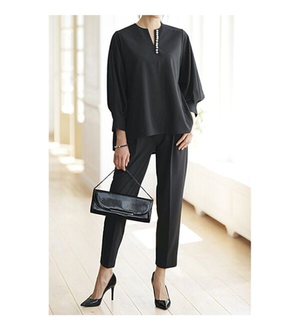 BELLUNA（ベルーナ）の「快適ストレッチ！パール調デザインセットアップ（セットアップ）」｜詳細画像