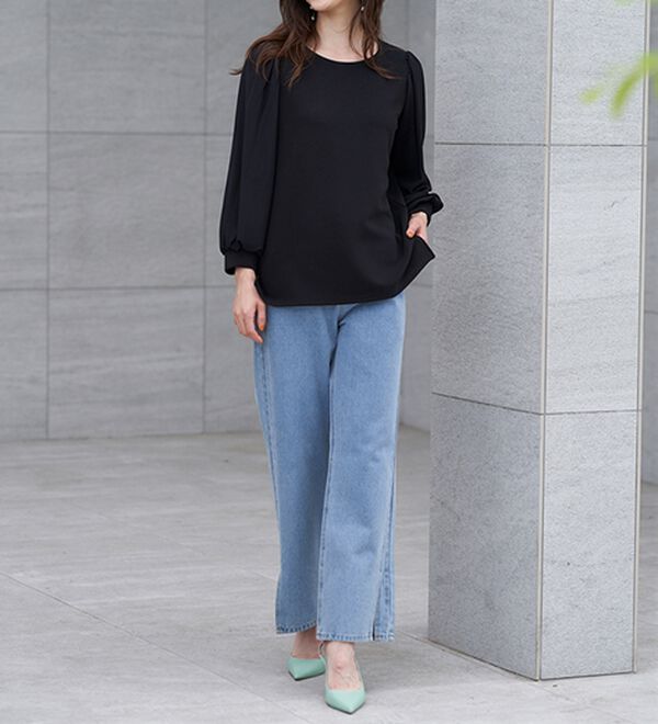 RANAN（ラナン）の「リップル素材ボリューム袖プルオーバー（カットソー）」｜詳細画像