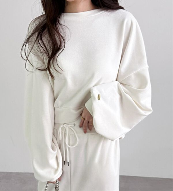 GeeRA（ジーラ）の「ボリュームスリーブ裏毛ショートスウェット（トレーナー・スウェット）」｜詳細画像