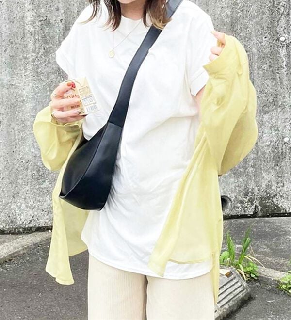 GeeRA（ジーラ）の「綿１００％フレンチスリーブチュニックＴシャツ（カットソー）」｜詳細画像