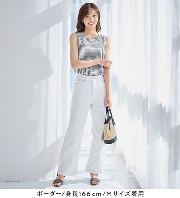 alotta（アロッタ）の「肩紐隠せるストラップ付きリブタンクトップ（タンクトップ・キャミソール）」｜詳細画像