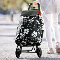 「たっぷり入るショッピングカート　フラワー（その他日用品・趣味雑貨）」