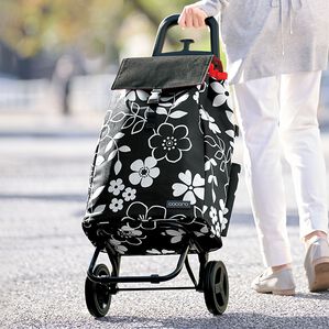「たっぷり入るショッピングカート　フラワー（その他日用品・趣味雑貨）」｜詳細画像