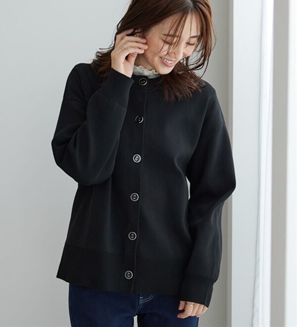 BELLUNA（ベルーナ）の「《快適Ｌａｂ．》洗える！軽い！配色使いニットカーディガン（ニットカーディガン）」｜詳細画像