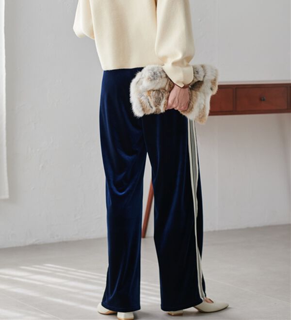 サイドラインベロアトラックパンツ - ベルーナ【公式】