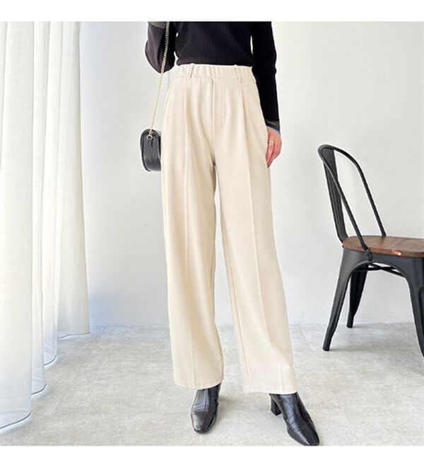 GeeRA（ジーラ）の「美脚魅せタックワイドスラックスパンツ（ワイドパンツ・ガウチョ）」｜詳細画像