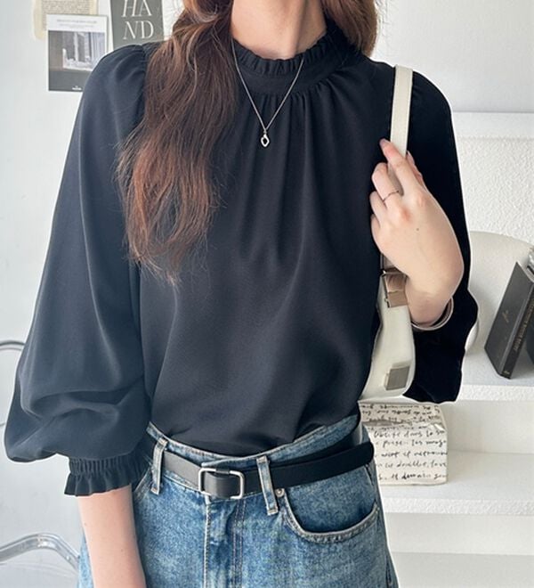 GeeRA（ジーラ）の「フリル衿バルーンスリーブブラウス（ブラウス）」｜詳細画像