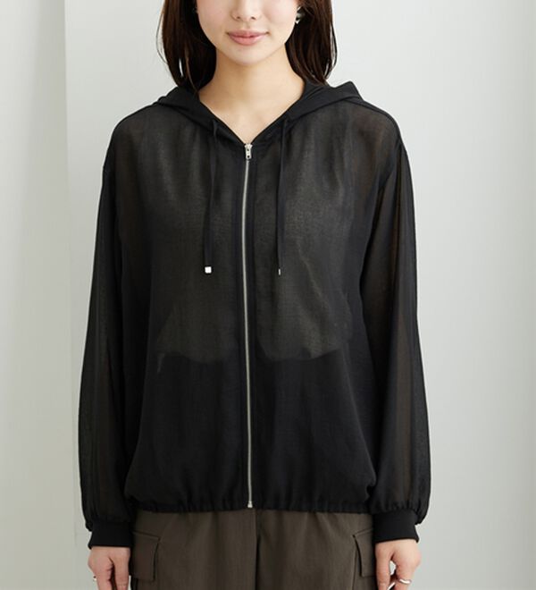 BELLUNA（ベルーナ）の「柔らかシアー素材フード付ブルゾン（ブルゾン）」｜詳細画像