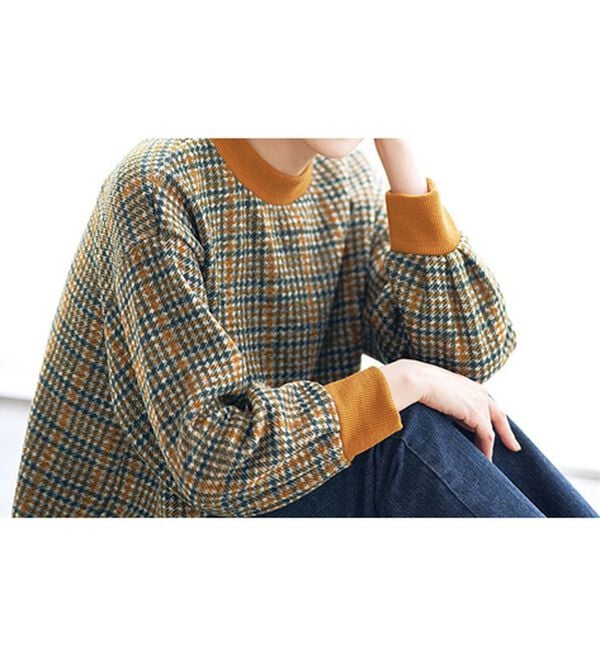 BELLUNA（ベルーナ）の「リブ使い裏起毛プリントプルオーバー（カットソー）」｜詳細画像