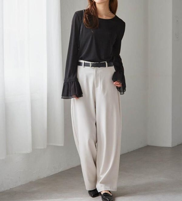 RANAN（ラナン）の「フレアーチュール袖スラブシアーＴ（カットソー）」｜詳細画像