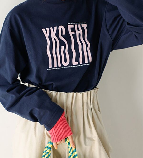 GeeRA（ジーラ）の「綿１００％アソートロゴロングＴｅｅ（カットソー）」｜詳細画像