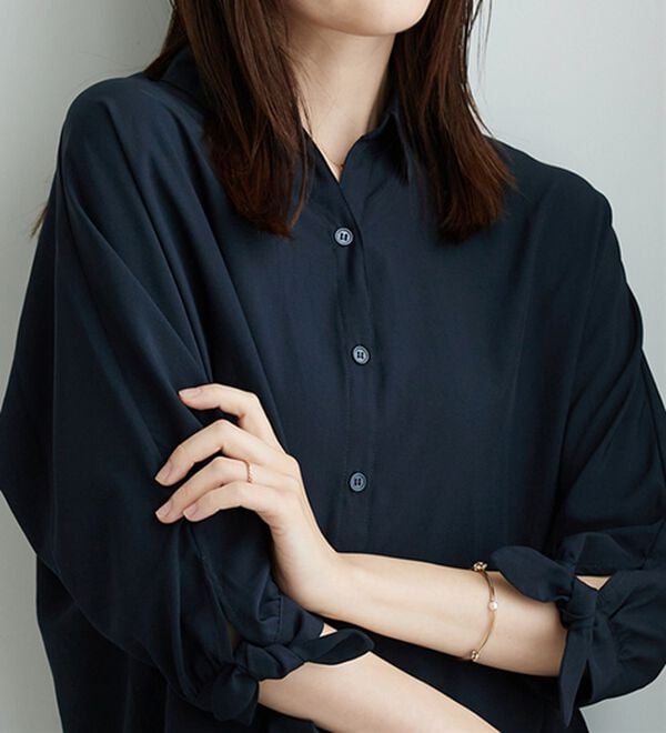 BELLUNA（ベルーナ）の「イージーケア！袖リボンシャツチュニック（チュニック）」｜詳細画像