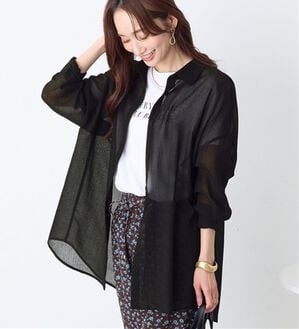 Viola e Viola（ヴィオラ エ ヴィオラ）の「シアーゆったりシャツ（シャツ）」｜ブラック