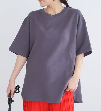 A HAPPY MARILYN（アハッピーマリリン）の「【Ｍ～８Ｌ】【ハッピーさらりん】裾ラウンド五分袖Ｔシャツ（Tシャツ）」