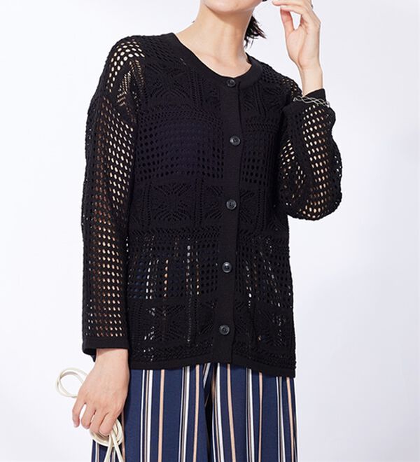 BELLUNA（ベルーナ）の「透かし編ニットカーディガン（ニットカーディガン）」｜詳細画像