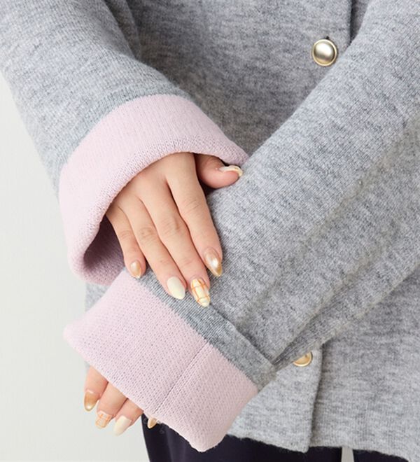 RANAN（ラナン）の「裏配色ゴールド調ボタンニットコーディガン（ニットカーディガン）」｜詳細画像